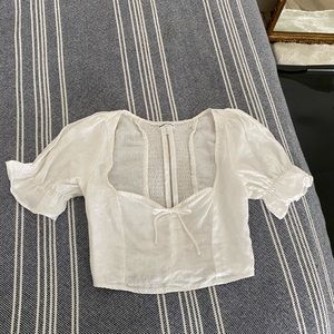 Reformation Cropped Linen Top